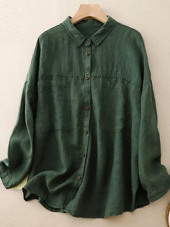 Chemise décontractée à manches longues pour femmes, chemises en coton pour femmes, tout match, style