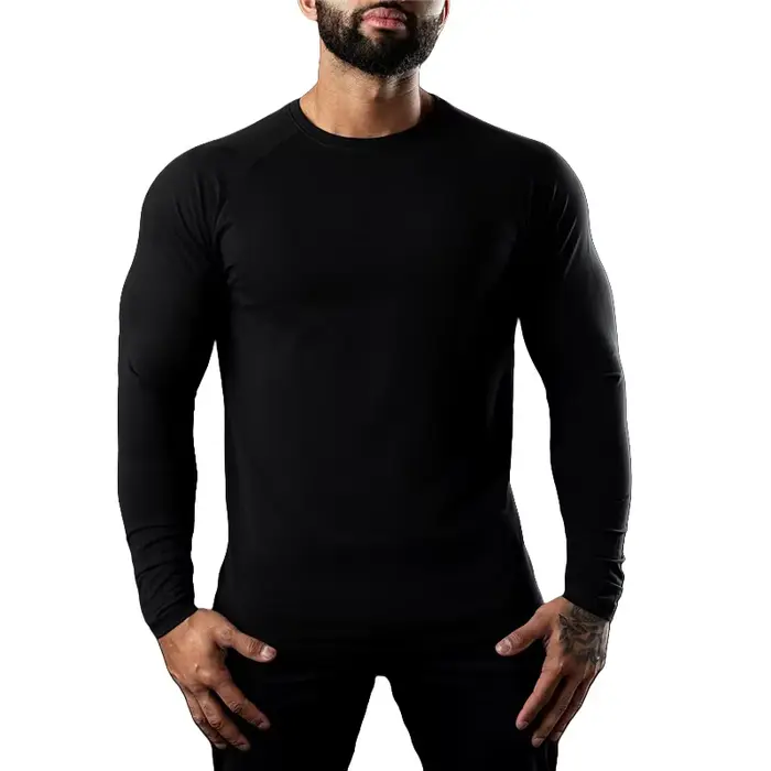 Hommes t-shirts décontracté col rond à manches longues coton évacuant l'humidité t-shirts réservoirs