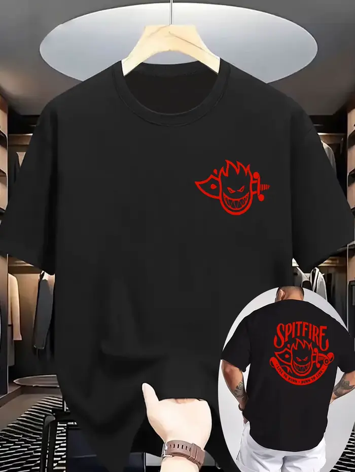 "SPITFIRE Burns To Live" imprimé classique 100% coton hommes femmes T-shirt été automne quotidien sport fête décontracté ample à manches courtes