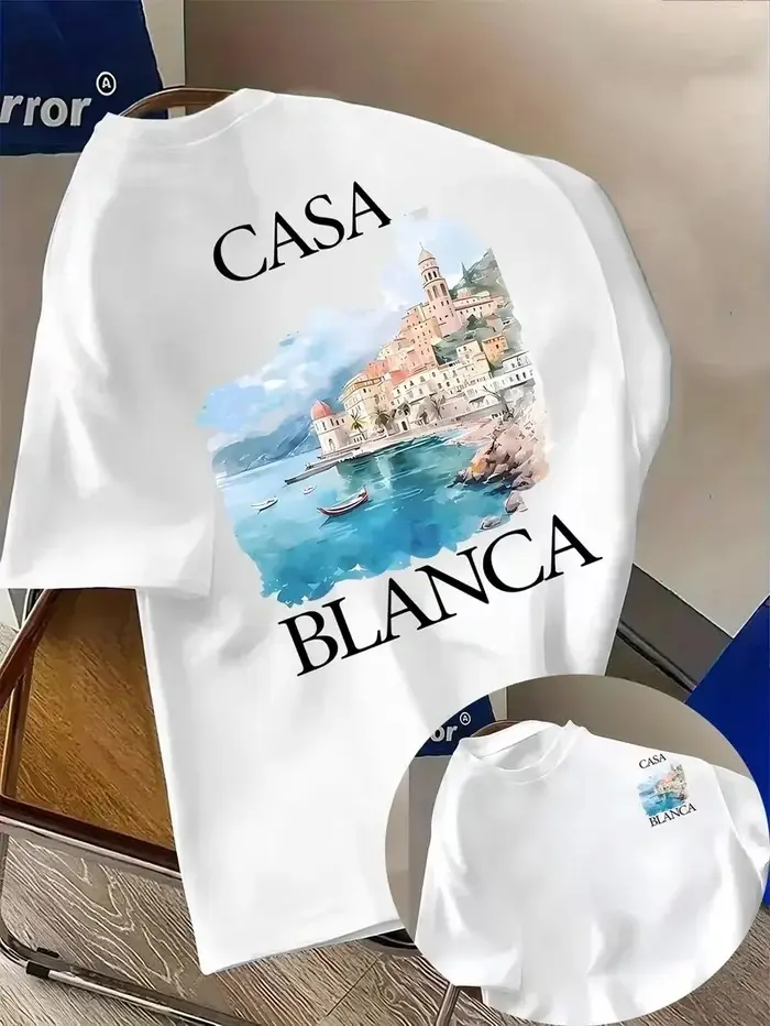 T-shirt graphique architectural esthétique Casablanca été 2026