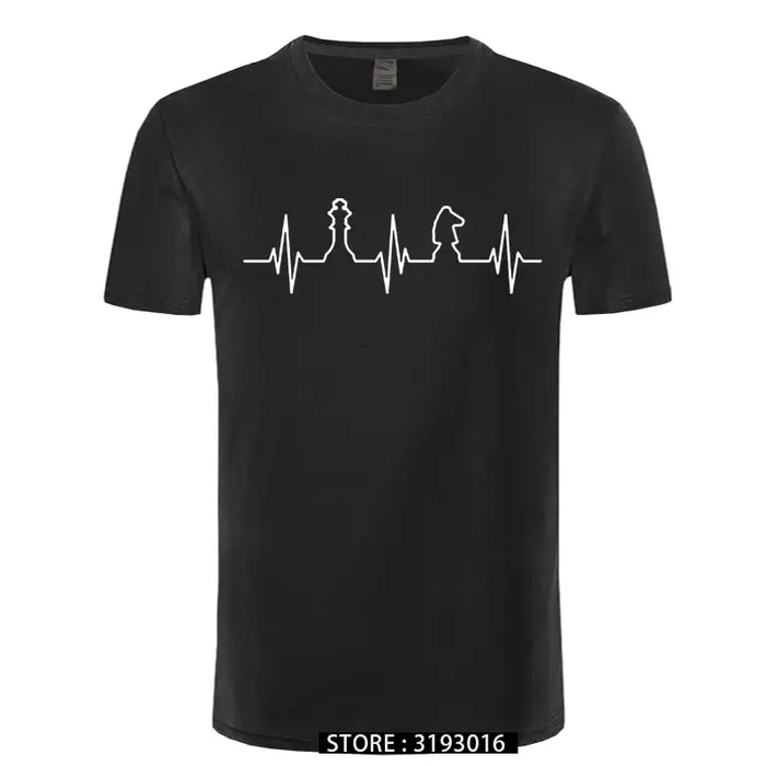 Battement de coeur d'échecs t-shirt homme à manches courtes hommes Cool amour jouant des échecs T-sh