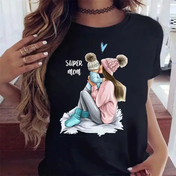 Maycaur femmes dessin animé maman mère garçon fille imprimer