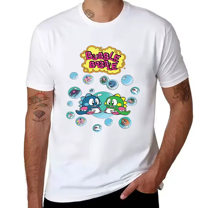 T-shirt graphique Bubble Bobble 100 % coton pour homme