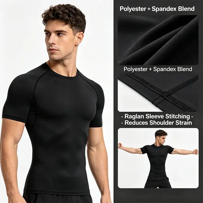 T-shirt de sport moulant pour homme