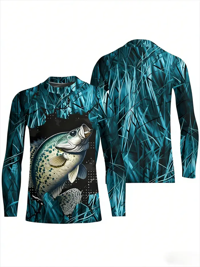 T-shirt de pêche pour homme 2026, le plus vendu, décontracté, respirant, à séchage rapide, imprimé 3D, à manches longues, pour sports de plein air