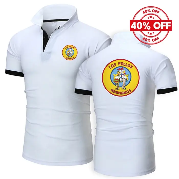 2025 été homme Breaking Bad LOS POLLOS poulet frères Logo imprimé mince loisirs respirant pull à manches courtes Polo
