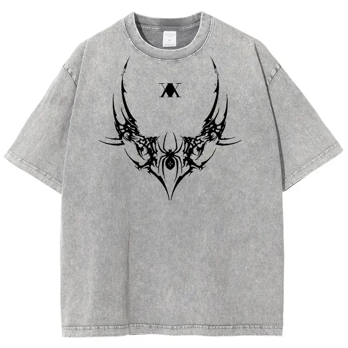 HUNTER × HUNTER Manga T-shirt graphique pour hommes femmes vêtements Killua Zoldyck imprimé lavé surdimensionné T-Shirt à manches courtes coton T-Shirt
