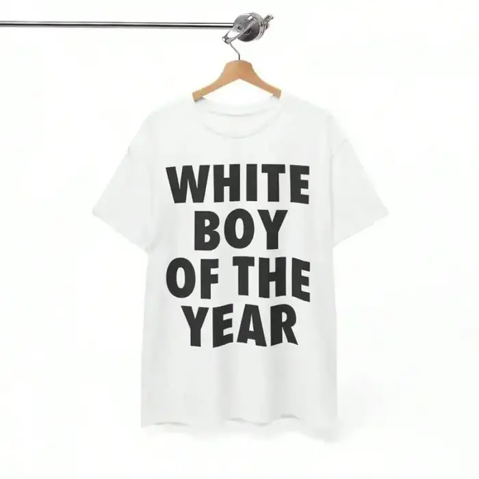 Blanc garçon de l'année t-shirts coton imprimé à manches courtes T-shirt rétro décontracté Streetwear Vintage