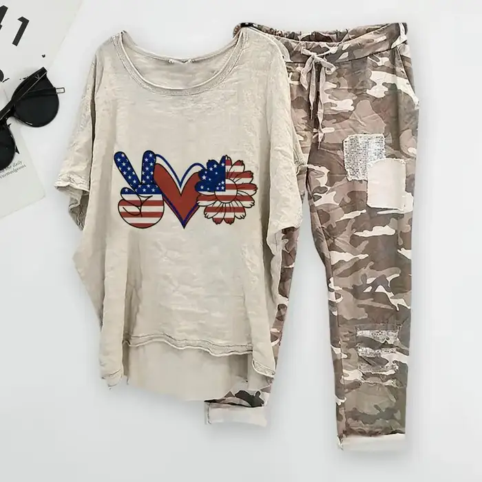 ChimWomen-Ensemble T-shirt et Pantalon pour Femme