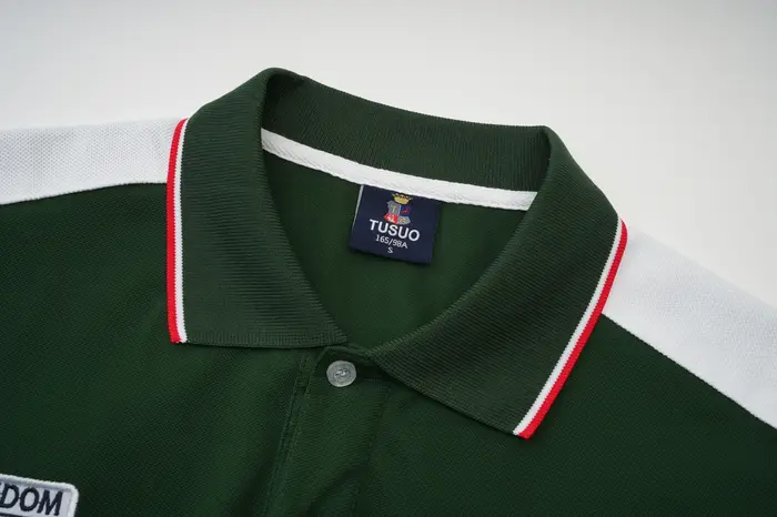 Polo à manches longues pour homme en coton 100% vert