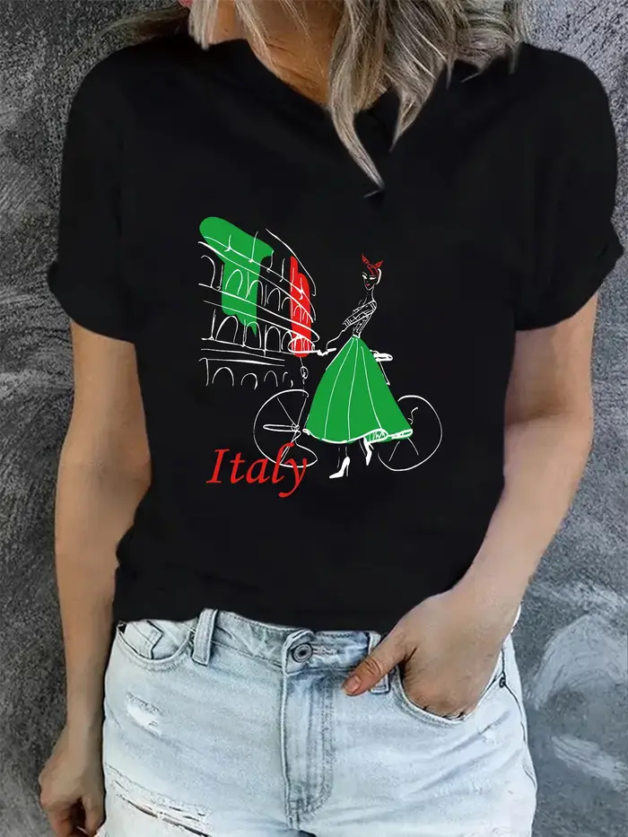 2024 Ciao créativité italienne graphique T-Shirt femmes été Original Noble filles best-seller hauts à la mode dames chemise