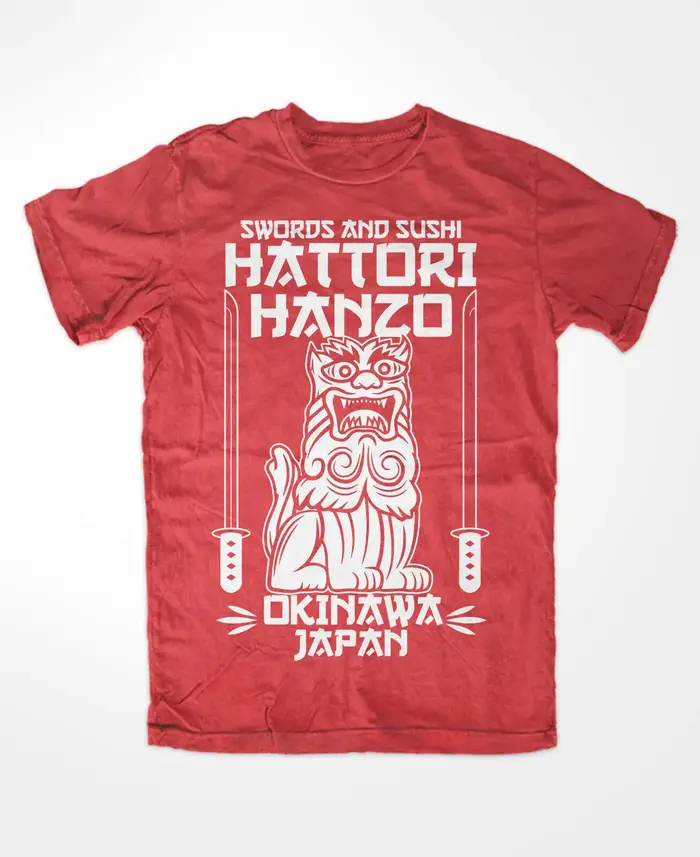 Hattori Hanzo Épées ROUGE et Sushi, Kill Bill, Okinawa Japon,tarantino T-Shirt