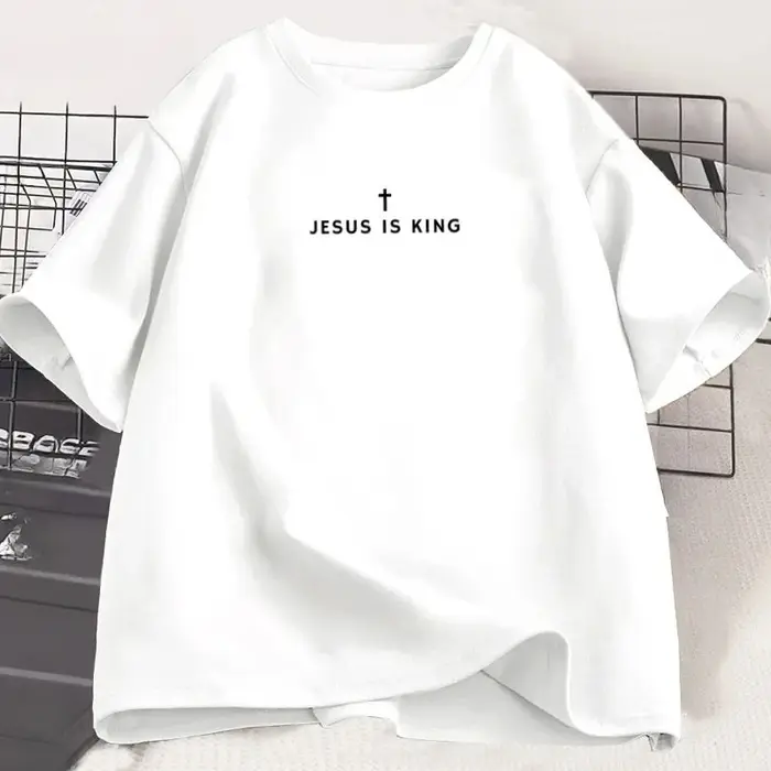 T-shirt chrétien « Jésus est roi » pour hommes et femmes, merchandising chrétien, t-shirt Jésus, foi