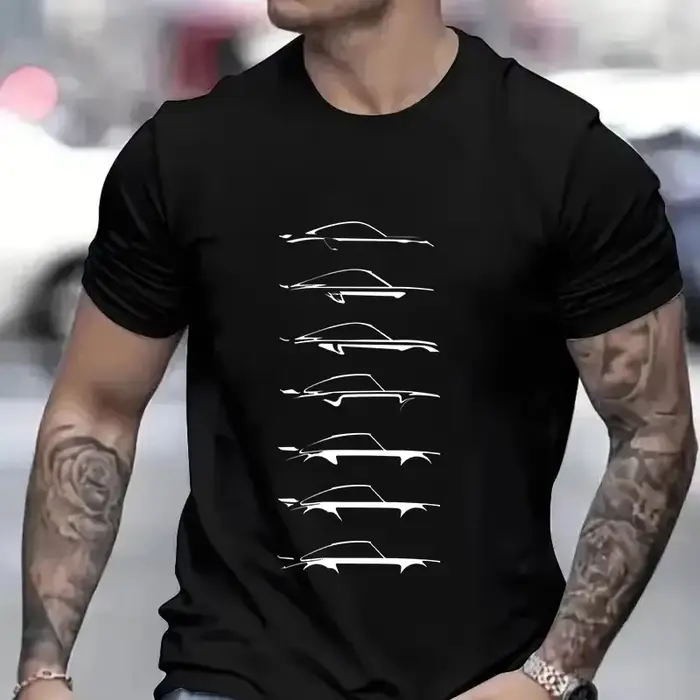 T-shirt pour hommes, design de voiture de course automobile