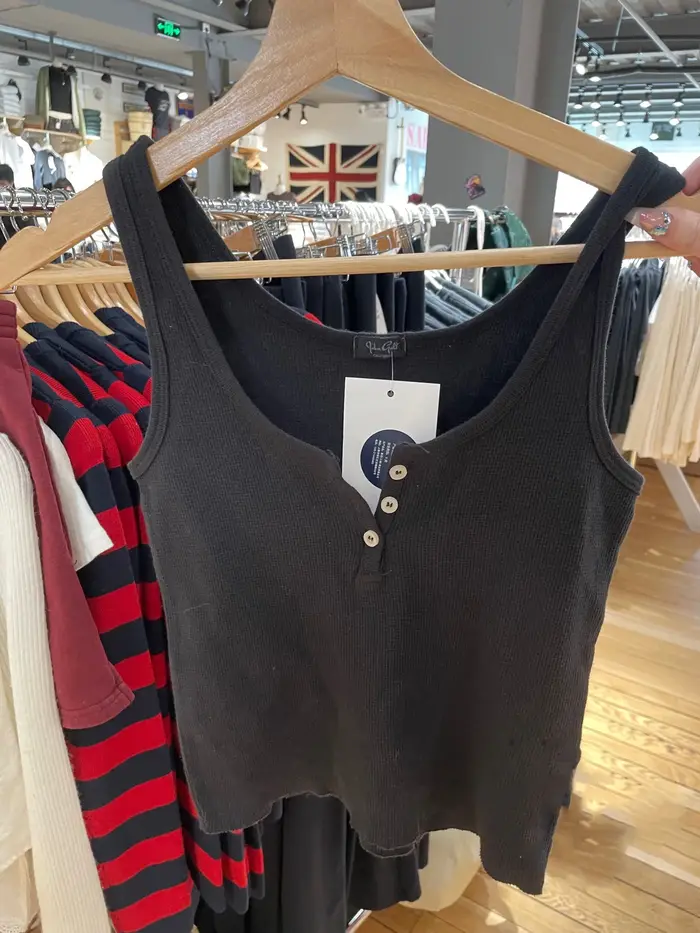 Débardeur en coton gaufré à col rond pour femme, haut court rétro Sexy sans manches, couleur unie, S