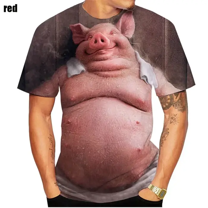 T-shirt à manches courtes pour hommes avec motif imprimé en 3D, haut confortable, vêtements décontra