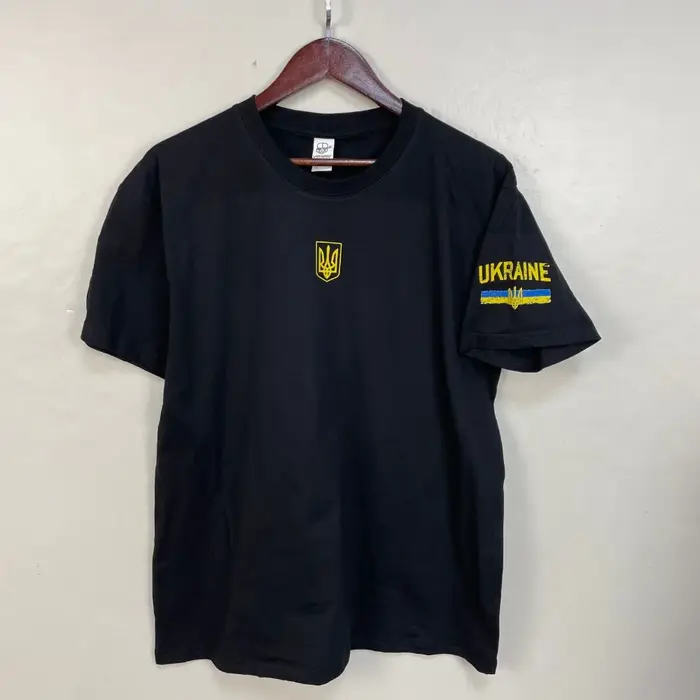 Drapeau de l'ukraine graphique T-Shirt patriotique ukrainien coton