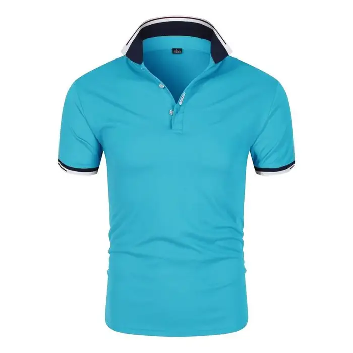 Haute qualité offre spéciale été décontracté respirant confortable Polo hommes couleur unie revers à