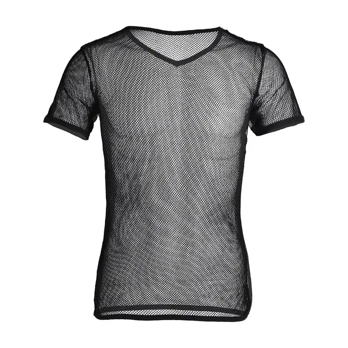 Sexy homme hommes maille voir à travers Clubwear débardeur T-Shirt mode