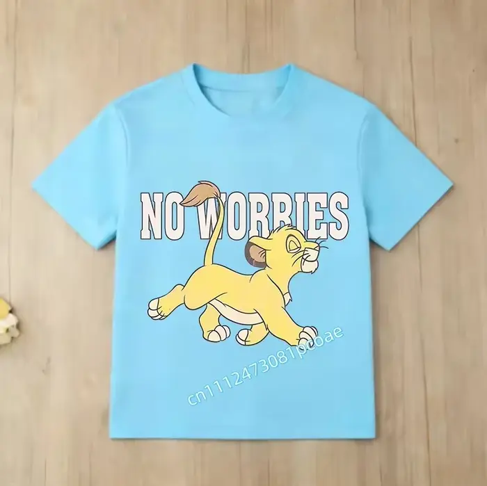 T-shirt Le Roi Lion Simba 2026 pour enfants, vêtements pour garçons, t-shirts blancs à manches court