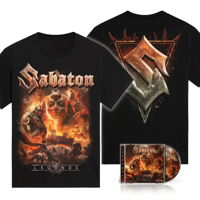 T-shirt unisexe en coton noir à thème Sabaton "Legends"