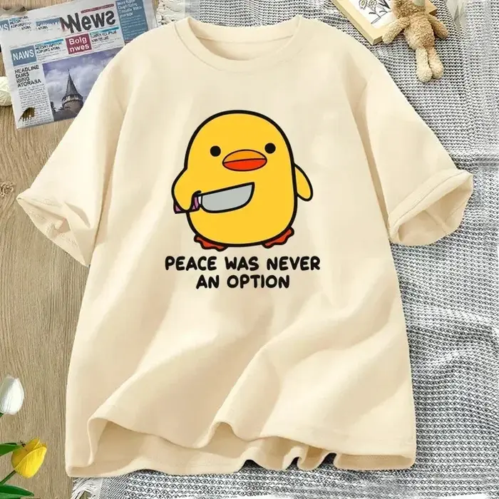 La paix n'a jamais une Option t-shirt Animal mignon drôle oie graphique t-shirts été décontracté à m
