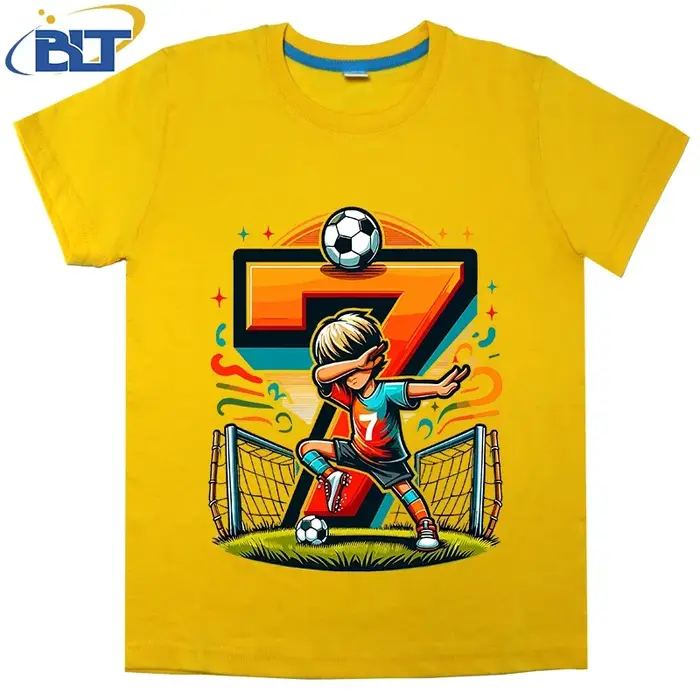 T-shirt d'été en coton à manches courtes pour enfants de 7 ans