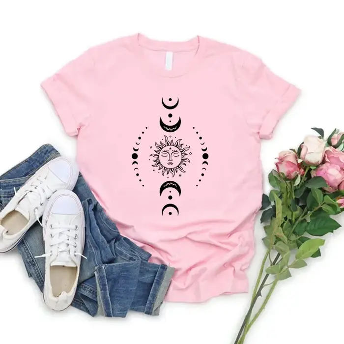 Soleil et lune étoiles T-Shirt céleste