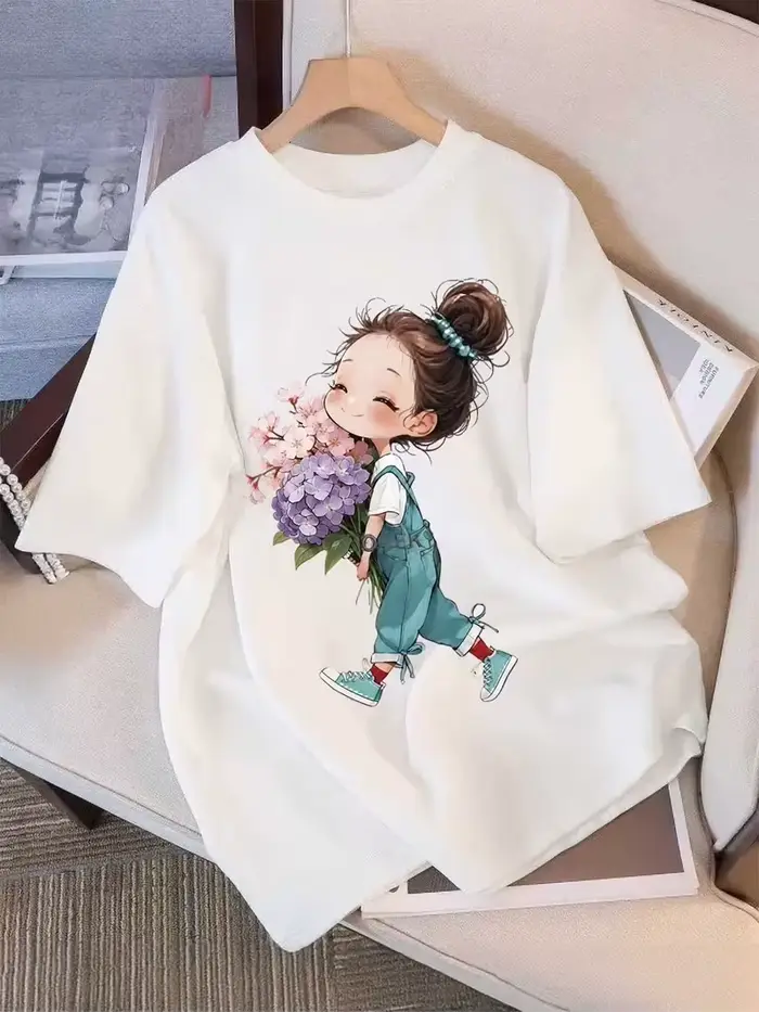 T-shirt pour femme avec illustration amusante de tournesol