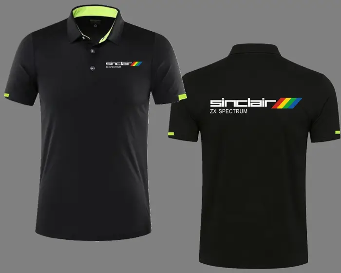Polo Saintclaire ZX SPECTRUM COMPUTER à séchage rapide, style années 80, jeux vidéo, golf, respirant