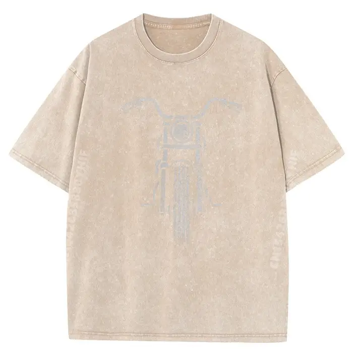 T-shirt graphique moto pour homme, style motard urbain, nouvelle collection, décontracté, effet déla