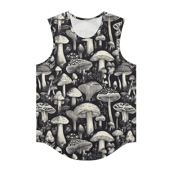 Hommes gilets rétro à la mode crâne néon psychédélique champignons imprimé respirant Fitness débardeur Streetwear sport vêtements surdimensionnés