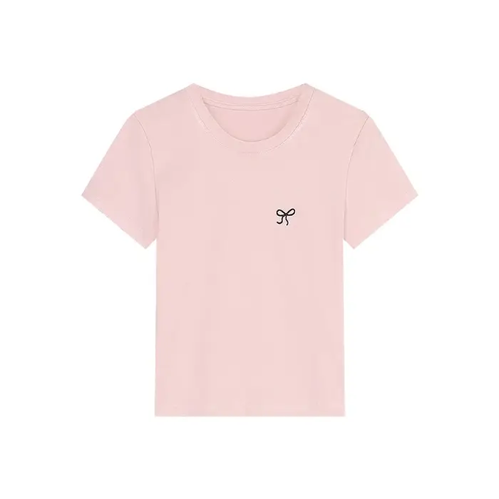 T-shirt Coréen K-Pop Rose Mignon Kawaii pour Femme – Style Vintage Y2K Crop Top – Vêtements d'Été Pas Chers