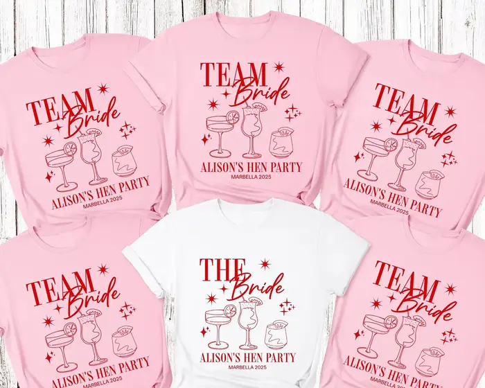 T-shirts et hauts pour femmes pour enterrement de vie de jeune fille (EVJF) et fête nuptiale