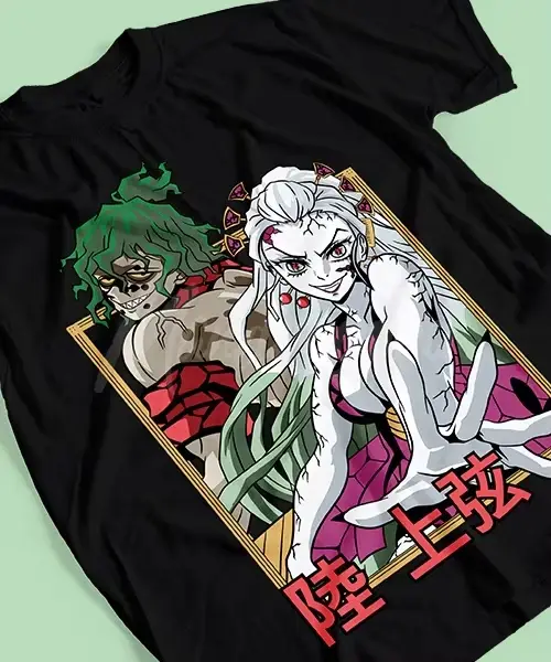 T-shirt d'été pour hommes, col rond, manches courtes, Anime Demon Slayer Daki&Gyutaro