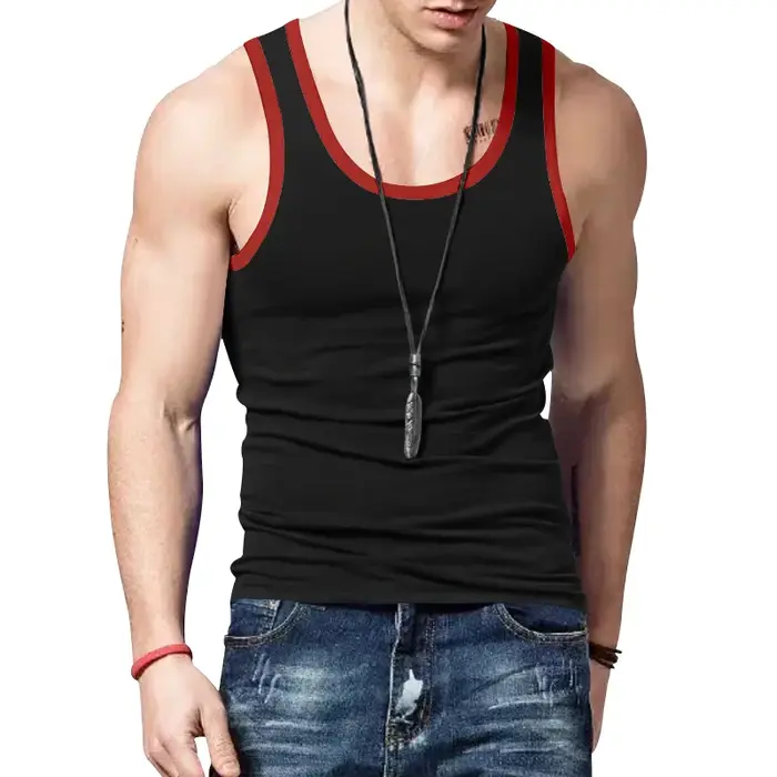 Débardeur Homme Color Block Coupe Slim Décontracté Sans Manches Gilet Sportif Été Sous-vêtement