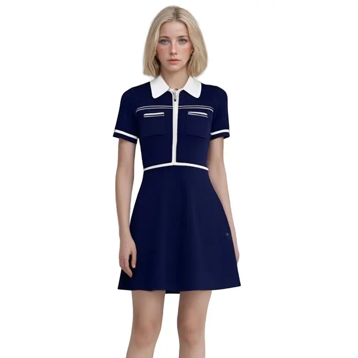 Robe polo à manches courtes pour femmes