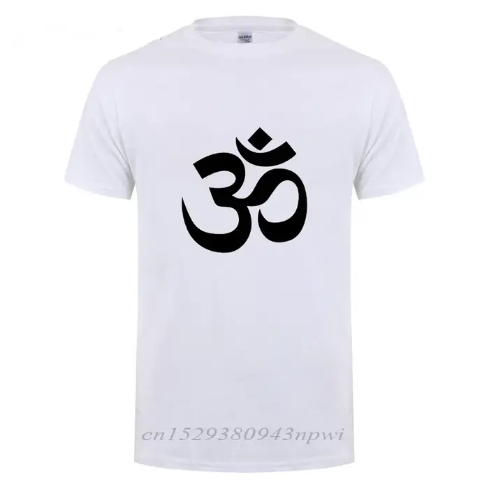 T-Shirt de Relaxation à Manches Courtes pour Homme, en Coton, Streetwear, Amusant, SYMBOL OM AUM, JN
