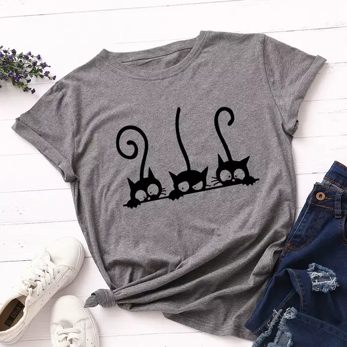 T-shirt manches courtes femme 100% coton