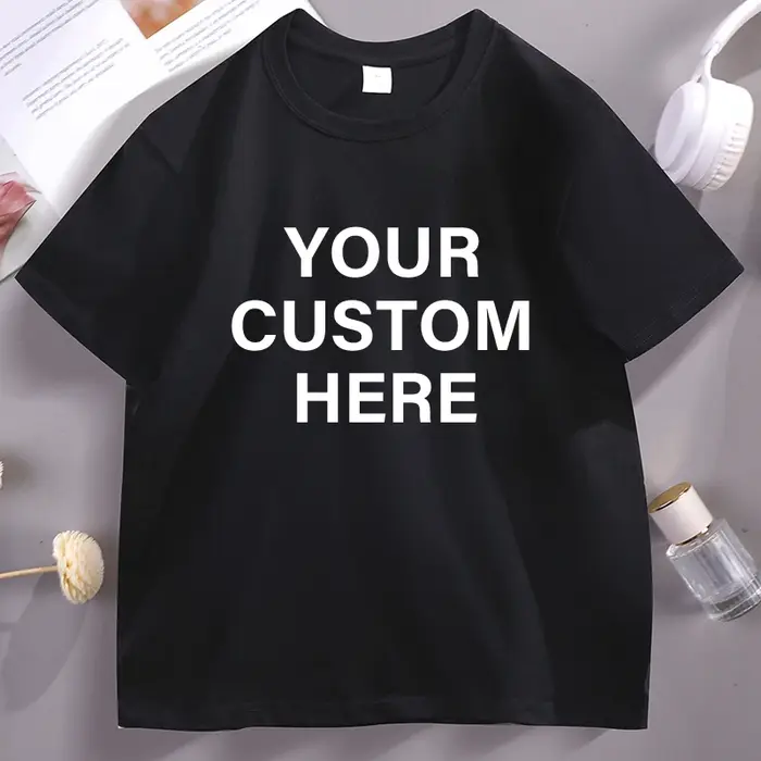 T-shirt en coton imprimé personnalisé, design personnalisé, texte inspiré, photo DIY, tee-shirt en c