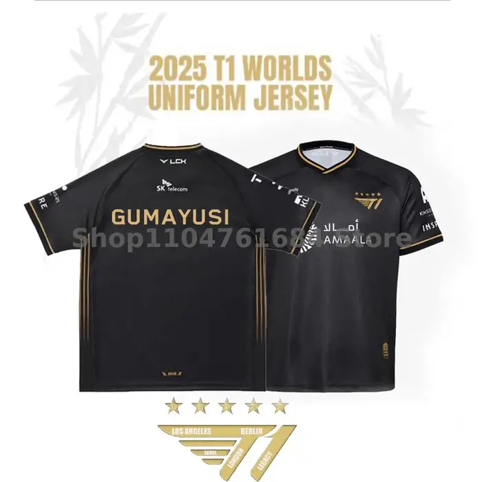 T-shirt d'uniforme de l'équipe Esports T1, maillot de la finale mondiale de la ligue des légendes, j