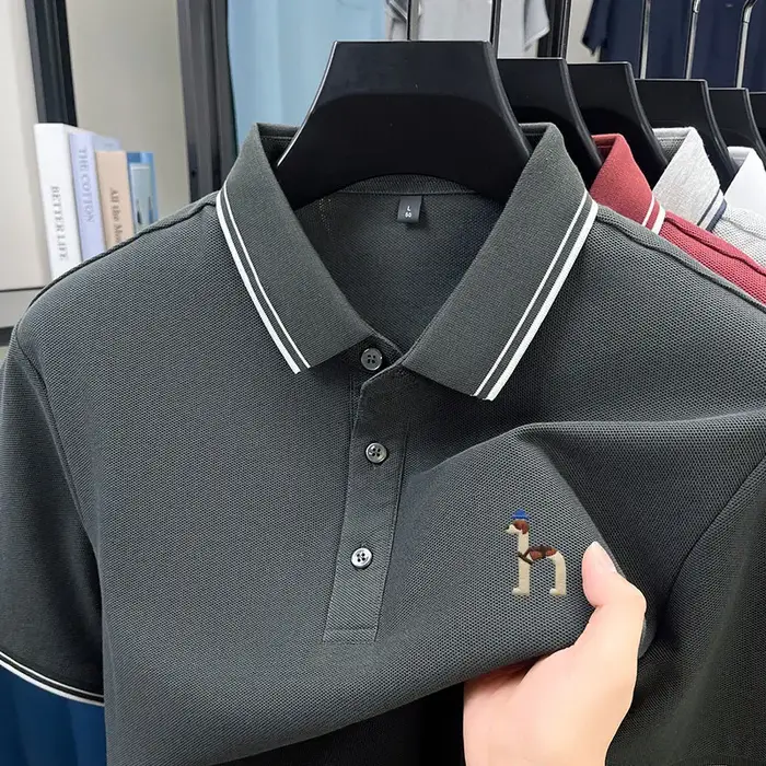 Polo brodé de marque haut de gamme pour homme