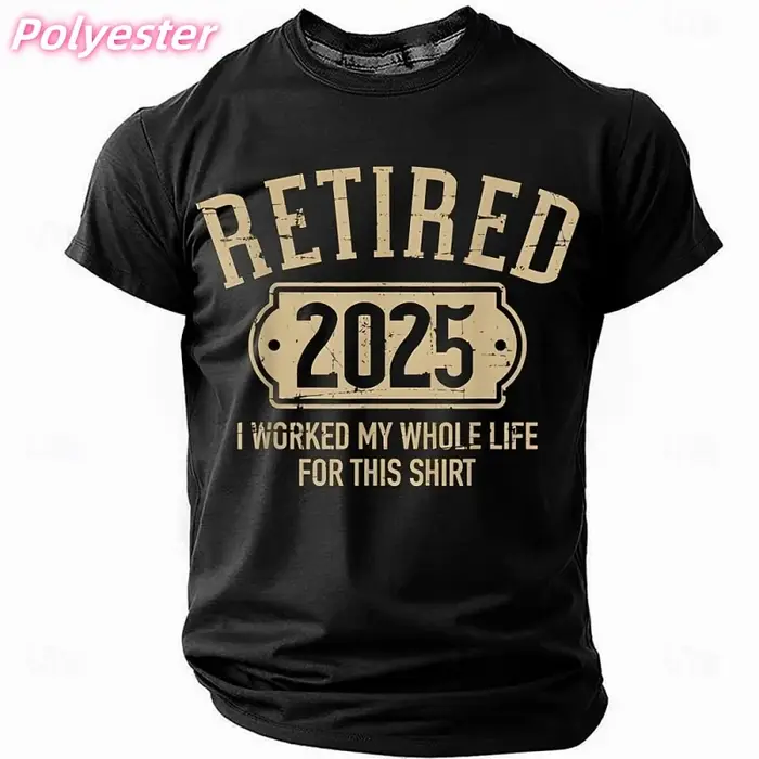 3D imprimé 2025 Retire T-shirt pour hommes mots humoristiques motif t-shirts été décontracté col ron