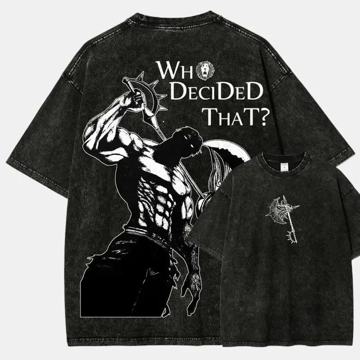 T-shirt Anime Vintage Double Face Escanor Les Sept Pêchés Capitaux, motif Lion Pêché de la fierté, e