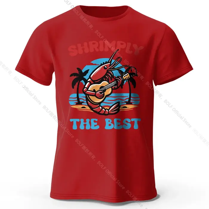 Shrimply pour hommes le meilleur T-Shirt imprimé 100% coton surdimensionné Punny t-shirts graphiques pour femmes hauts d'été Streetwear nautique