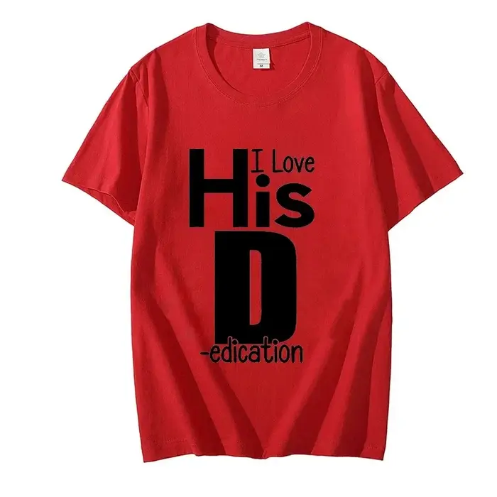 T-Shirt à Imprimé I Love His D P pour Couples, Vêtement Sexy, Assressenti, à la Mode, Streetwear