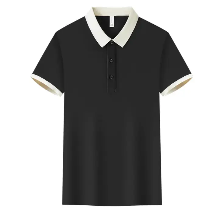 Polo décontracté à revers à manches courtes, Logo personnalisé de qualité, col contrasté, chemise de