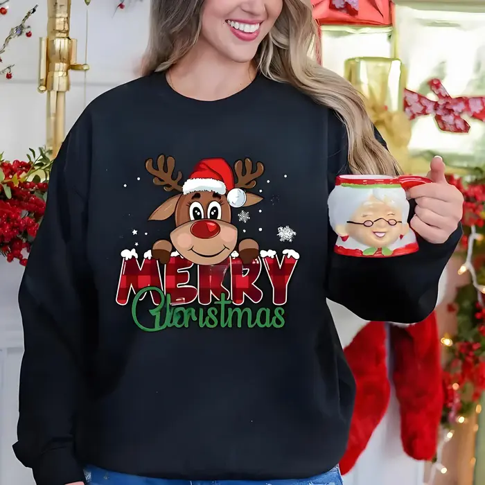 Sweat-shirt festif de noël pour femmes