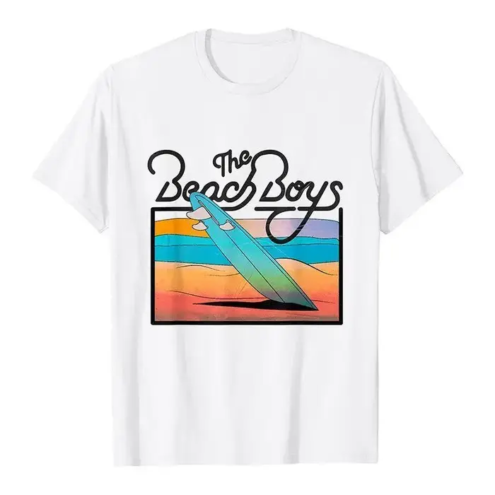 The Beach Boys - T-shirt à manches courtes en pur coton pour hommes, style décontracté, rock psychéd