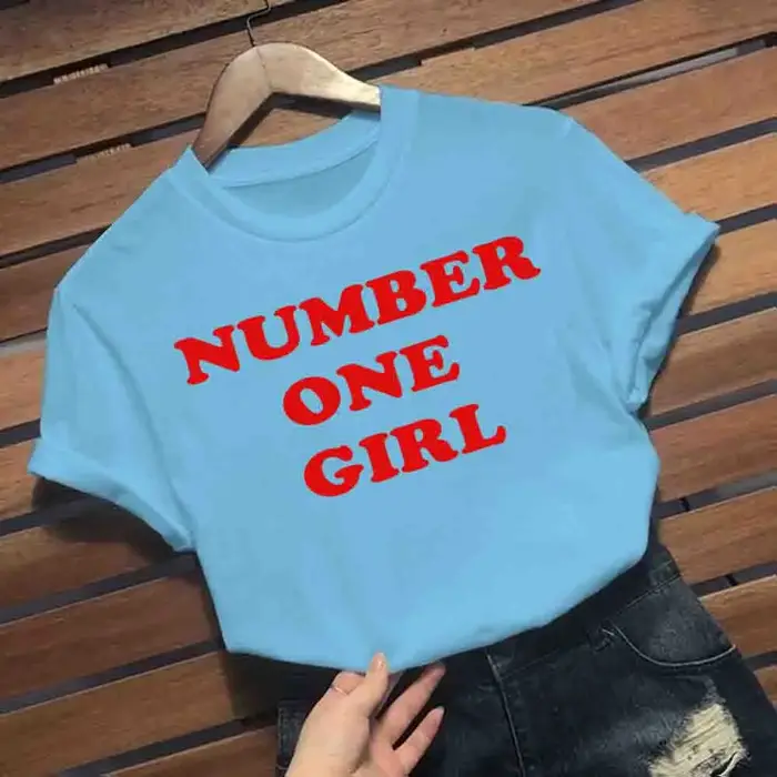 Rose-numéro une fille T-Shirts femmes chemises Harajuku Hip Hop col rond chemise à manches courtes